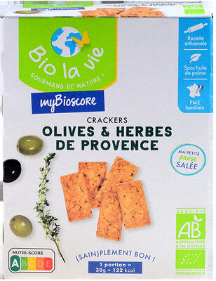 Mybioscore - Crackers olives et herbes de Provence bio