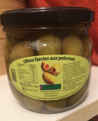 Olive farcies aux poivrons front packaging