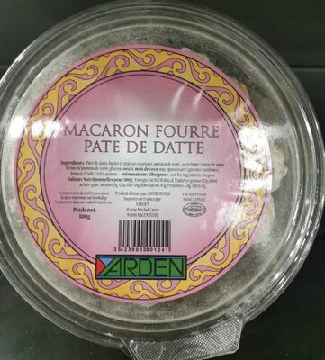 Macaron fourré pate de datte front packaging
