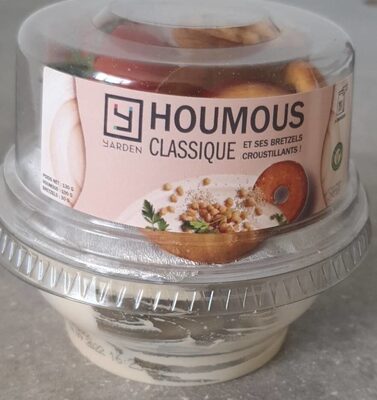 Houmous classique et ses bretzels front packaging