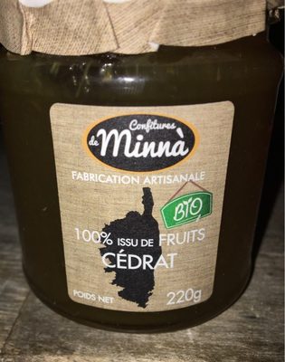 Confiture de Minnà 100%Cedrat front packaging