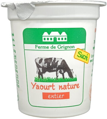 Yaourt nature entier sucré