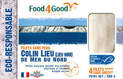 Filets sans peau Colin Lieu (Lieu Noir) de Mer du Nord MSC