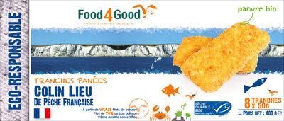 Tranches panées Lieu Noir (Colin Lieu) de pêche française