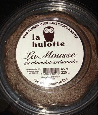 Mousse au chocolat artisanale front packaging