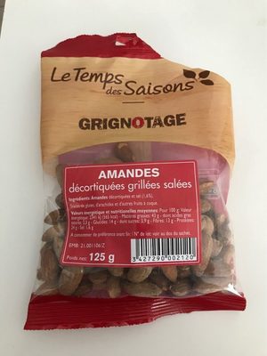 Amandes décortiquées grillées salées