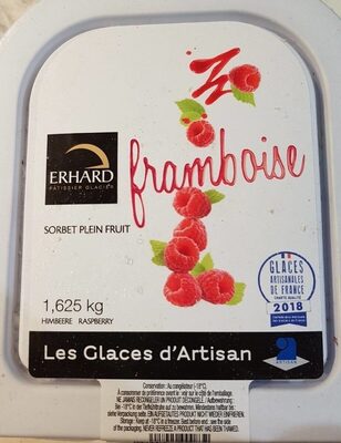Sorbet plein fruit à la framboise front packaging