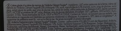 Creme glacée marron de l ardheche ingredients label