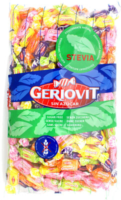 Caramelo masticables de frutas con colágeno front packaging