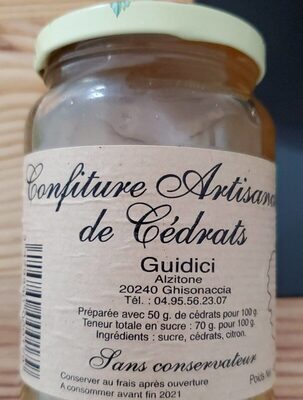 Confiture artisanale de cédrats