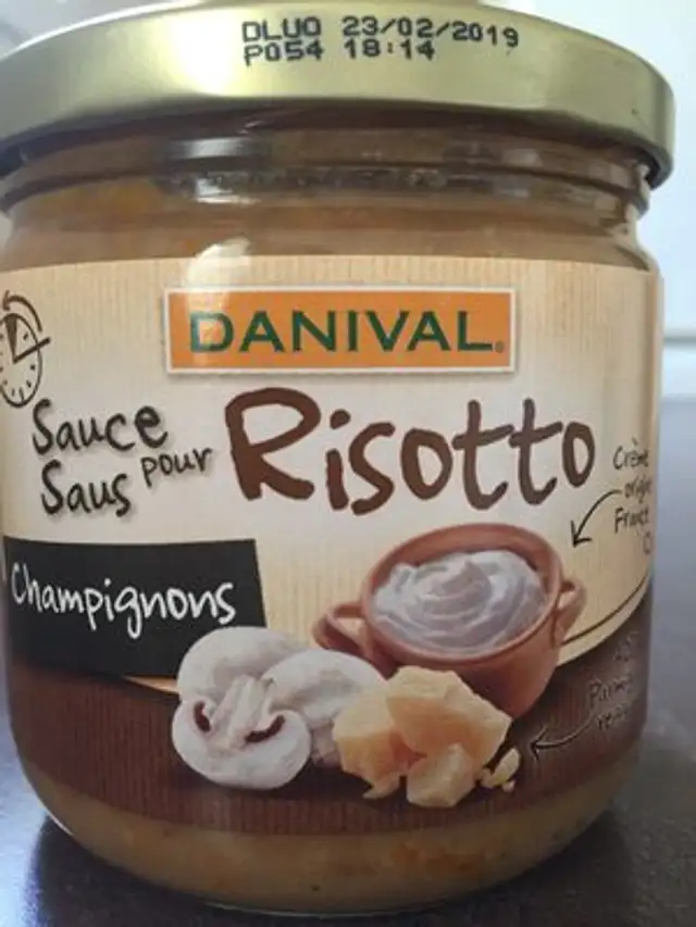 Sauce Risotto Aux Champignons nutrition facts table