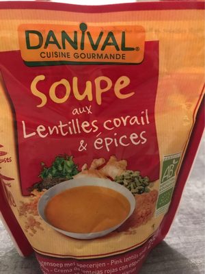Soupe aux Lentilles corail et épices front packaging