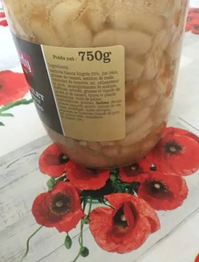 Comte De La Seynie Cassoulets Confit Canard 2X750G ingredients label