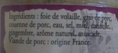 Terrine de noel facon pain d epice ingredients label