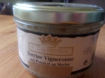Terrine Vigneronne au poires et au merlot