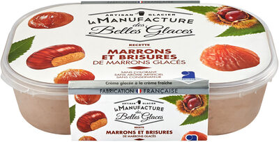 Crème glacée au marron avec brisures de marrons glacés