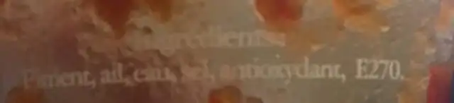 Harissa ingredients label