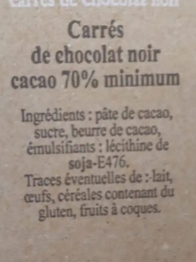 Le Marais ingredients label