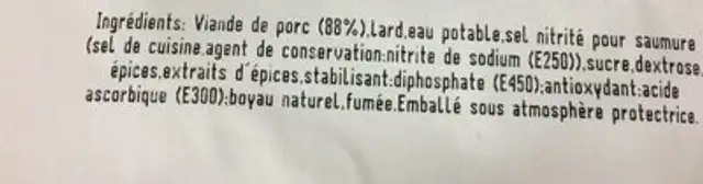 Knack ingredients label