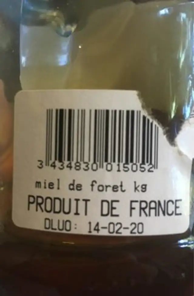 Miel de foret ingredients label
