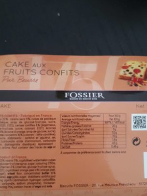 Cake aux fruits confits