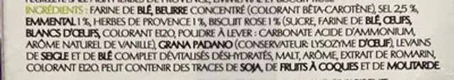 Fossier Salted Biscuit of Reims Pink ingredients label