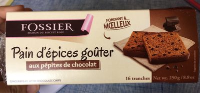 Pain d'épices goûter aux pépites de chocolat