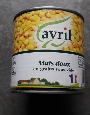 Maïs doux avril front packaging