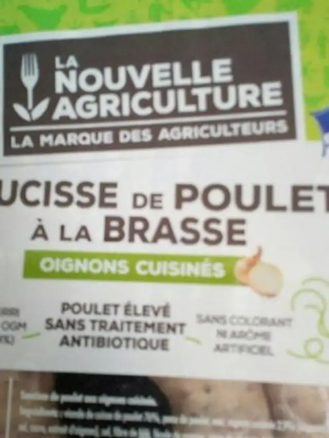 Saucisse de poulet a la brasse