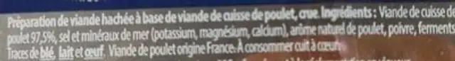 Les hachés de poulet ingredients label