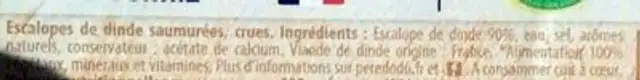 Escalopes extra-tendres de dinde ingredients label