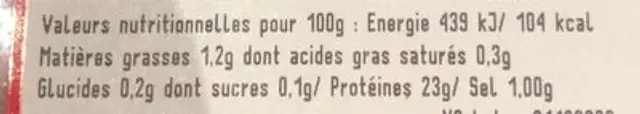 Escalopes extra-tendres de dinde nutrition facts table