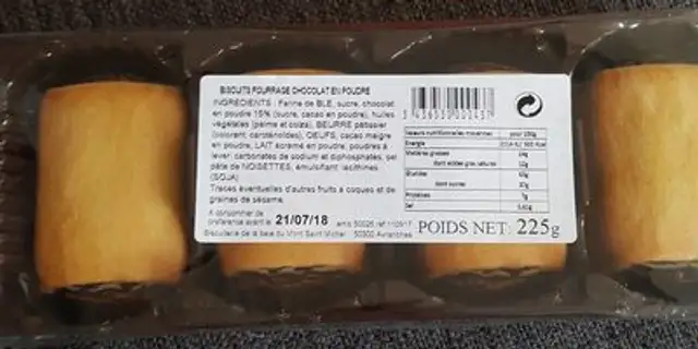 Biscuits fourrage chocolat