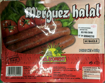 Merguez halal front packaging