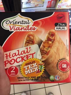 Halal pocket poulet tex mex