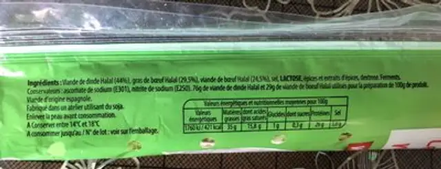 Le sec nature ingredients label