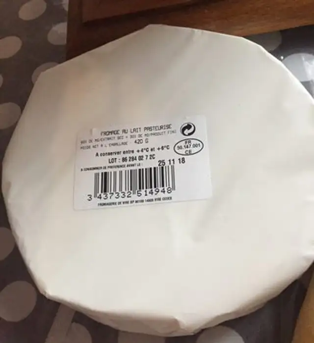 Fromage au lait pasteurise
