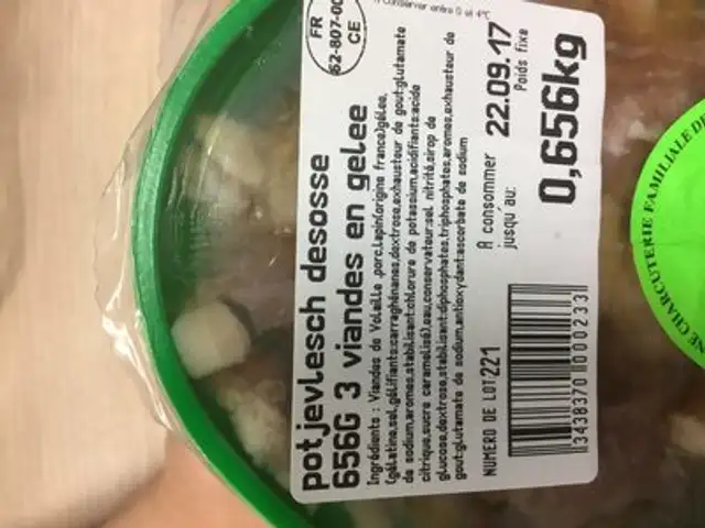 Potjevlesch desosse ingredients label