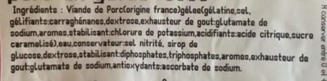 Licques petit sale lillois ingredients label