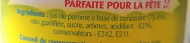 Fizolo ingredients label