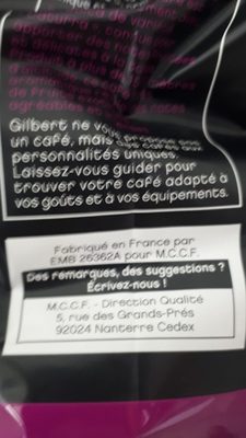 Café Guatemala ingredients label