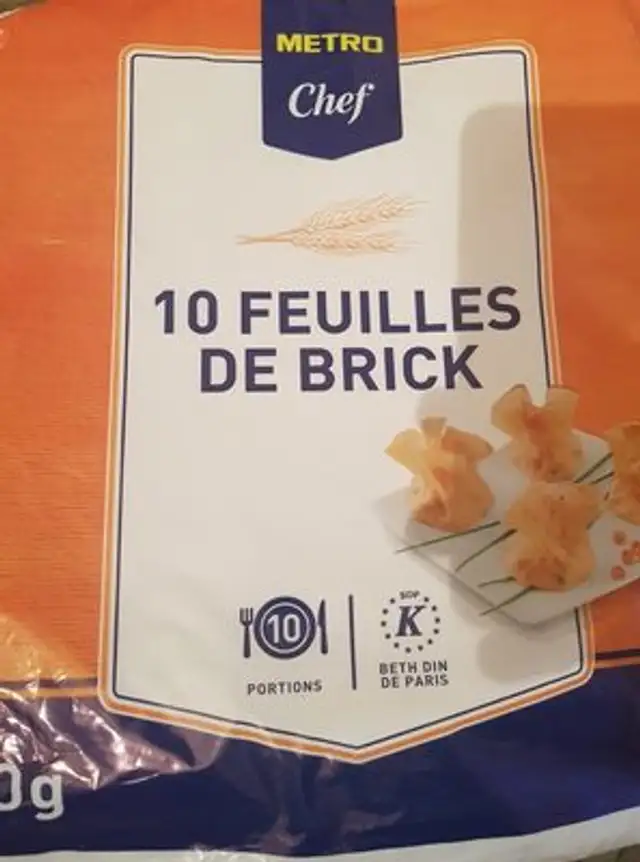 Feuilles de brick ingredients label