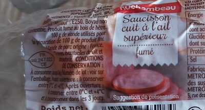 Saucisson cuit à l'ail supérieur