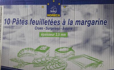 10 pâtes feuilletées à la margarine crues surgelées