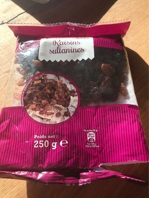 Raisins sultanines nutrition facts table