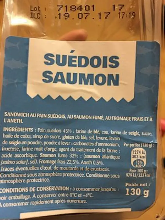 Duo De Saumons ingredients label