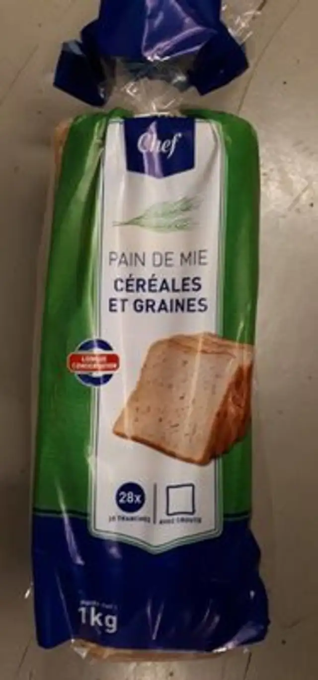 Pain aux céréales et graines nutrition facts table