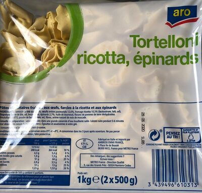 Tortelloni ricotta épinards