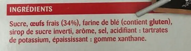 Biscuits cuillers ingredients label