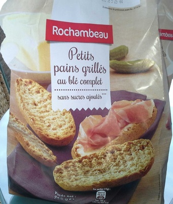 Petits pains grillés au blé complet front packaging